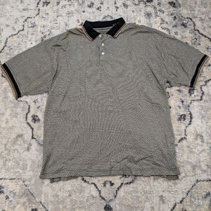 International Waters 90s Mens Geometric Knit Polo Shirt Men’s XL Made In USA